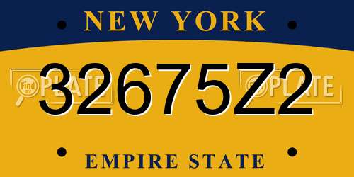 32675Z2 New York License Plate