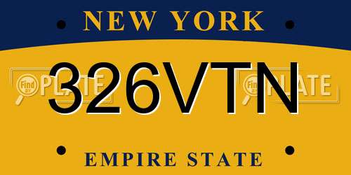 326VTN New York License Plate