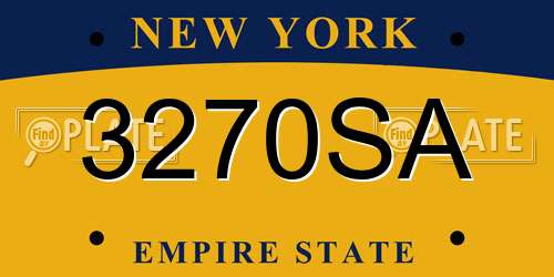 3270SA New York License Plate