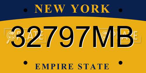 32797MB New York License Plate
