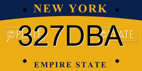 327DBA New York License Plate
