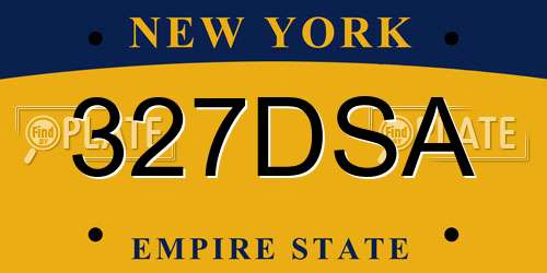 327DSA New York License Plate