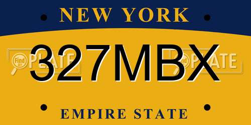 327MBX New York License Plate