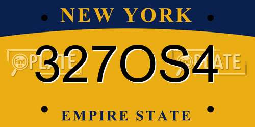 327OS4 New York License Plate