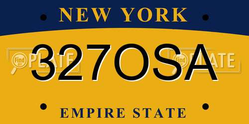 327OSA New York License Plate