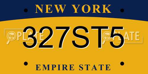 327ST5 New York License Plate