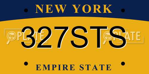 327STS New York License Plate