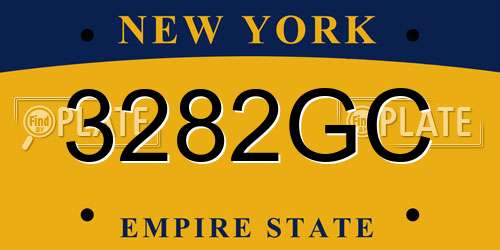 3282GC New York License Plate