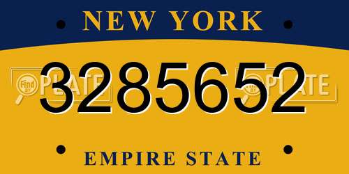 3285652 New York License Plate