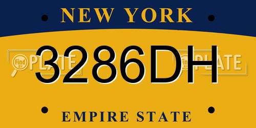3286DH New York License Plate