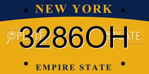3286OH New York License Plate
