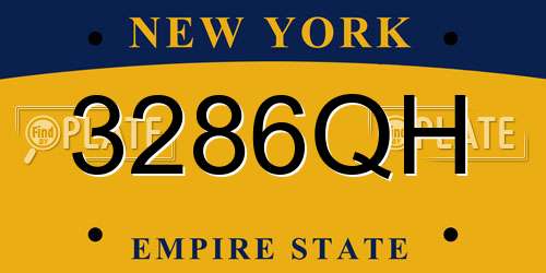 3286QH New York License Plate