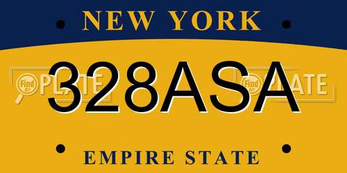 328ASA New York License Plate