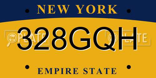 328GQH New York License Plate