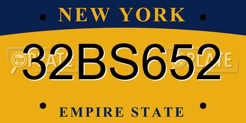 32BS652 New York License Plate