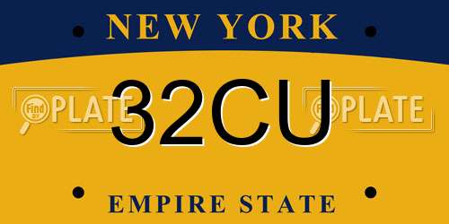 32CU New York License Plate