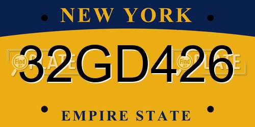 32GD426 New York License Plate