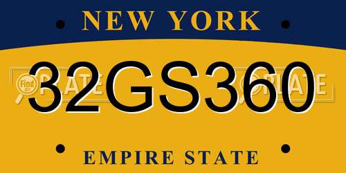 32GS360 New York License Plate