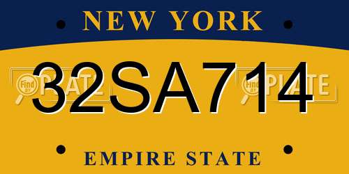 32SA714 New York License Plate