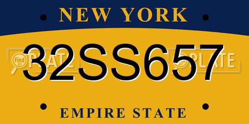 32SS657 New York License Plate