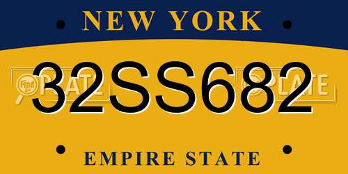 32SS682 New York License Plate