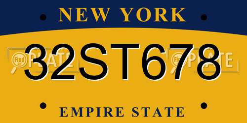 32ST678 New York License Plate