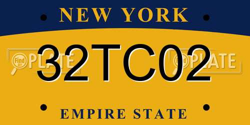 32TC02 New York License Plate