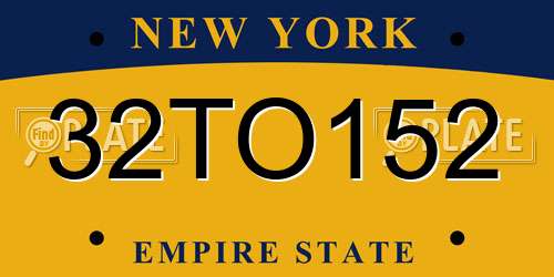 32TO152 New York License Plate