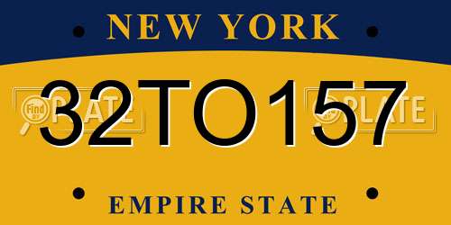 32TO157 New York License Plate