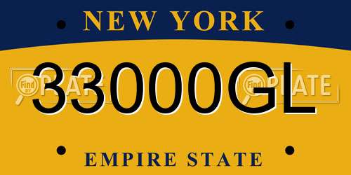 33000GL New York License Plate