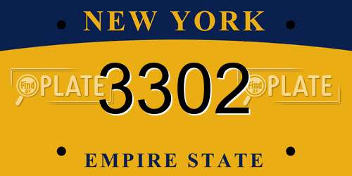 3302 New York License Plate