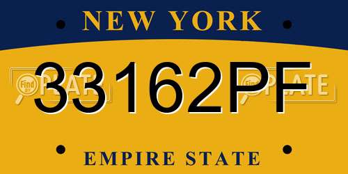 33162PF New York License Plate