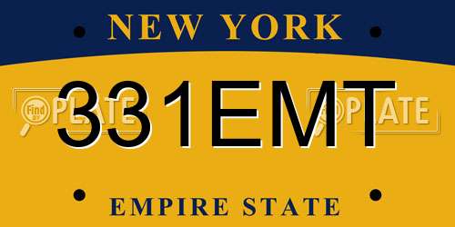 331EMT New York License Plate
