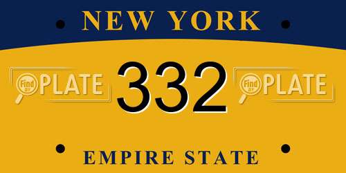 332 New York License Plate