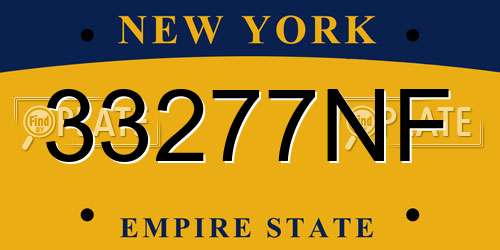 33277NF New York License Plate