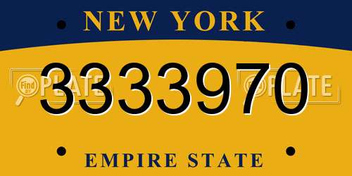 3333970 New York License Plate