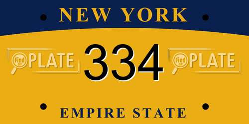 334 New York License Plate