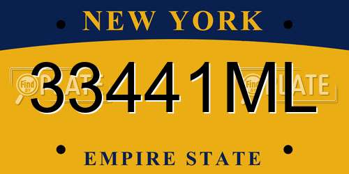 33441ML New York License Plate
