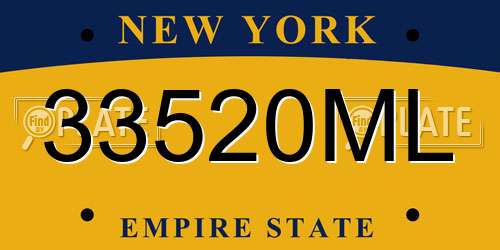33520ML New York License Plate