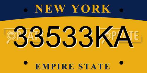 33533KA New York License Plate