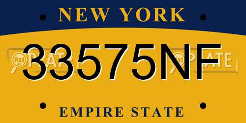 33575NF New York License Plate