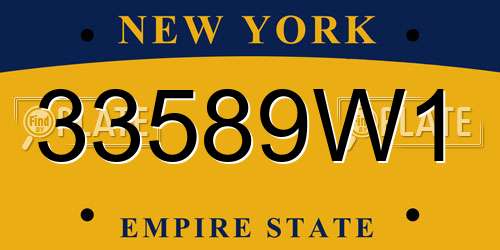 33589W1 New York License Plate
