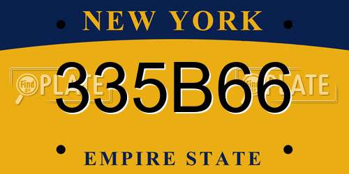 335B66 New York License Plate