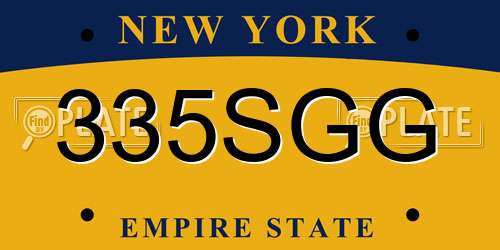 335SGG New York License Plate