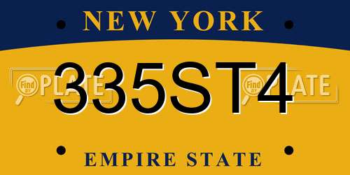 335ST4 New York License Plate