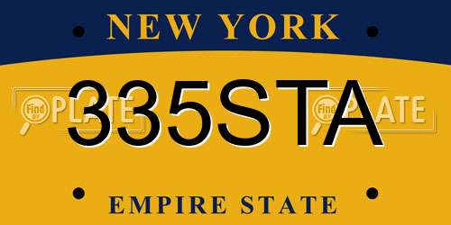 335STA New York License Plate