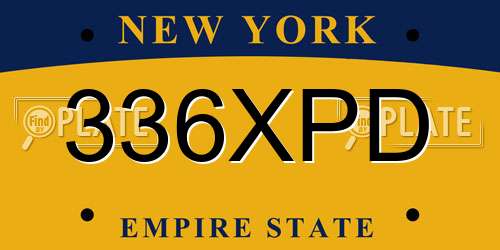 336XPD New York License Plate