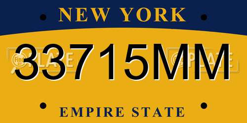 33715MM New York License Plate