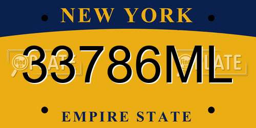 33786ML New York License Plate