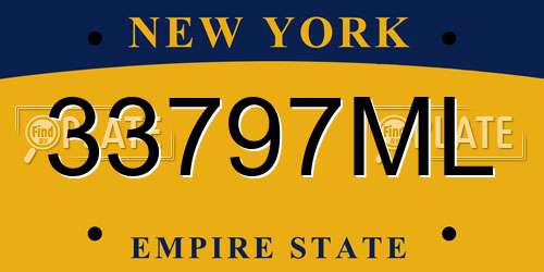 33797ML New York License Plate